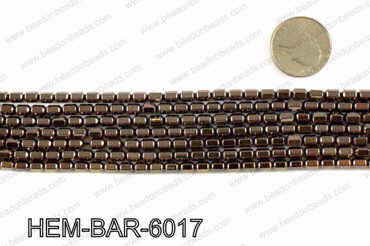 Metallic coated hematite 6x4mm HEM-BAR-6017
