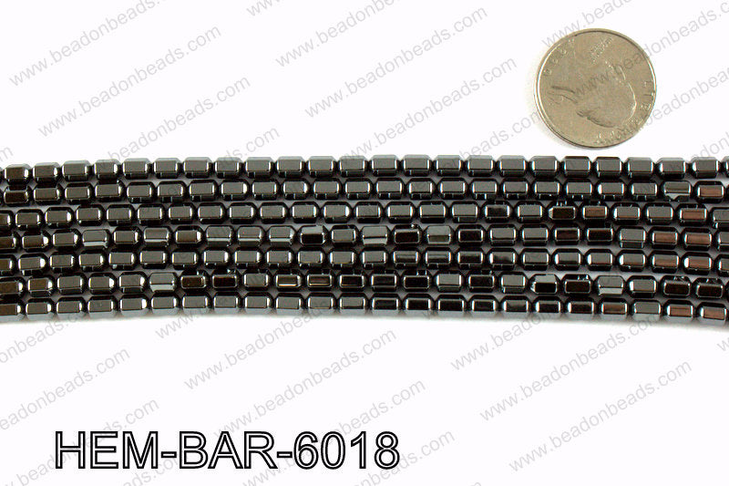 Metallic coated hematite 6x4mm HEM-BAR-6018