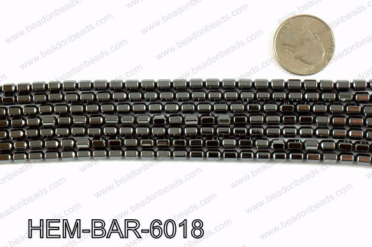 Metallic coated hematite 6x4mm HEM-BAR-6018