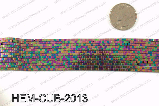 Metallic coated hematite 2x2mm HEM-CUB-2013