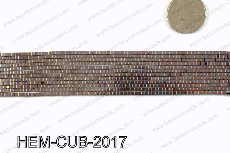 Metallic coated hematite 2x2mm HEM-CUB-2017