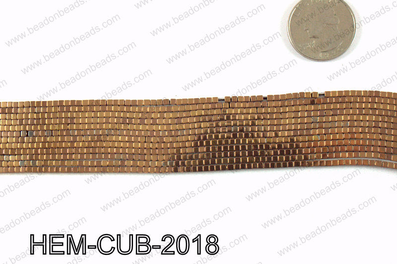 Metallic coated hematite 2x2mm HEM-CUB-2018