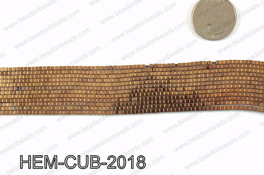 Metallic coated hematite 2x2mm HEM-CUB-2018