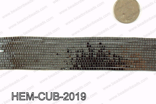 Metallic coated hematite 2x2mm HEM-CUB-2019
