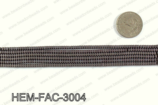 Matte metallic coated hematite 3x2mm HEM-FAC-3004