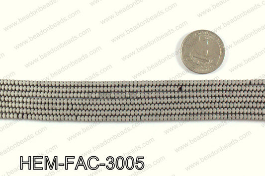 Matte metallic coated hematite 3x2mm HEM-FAC-3005