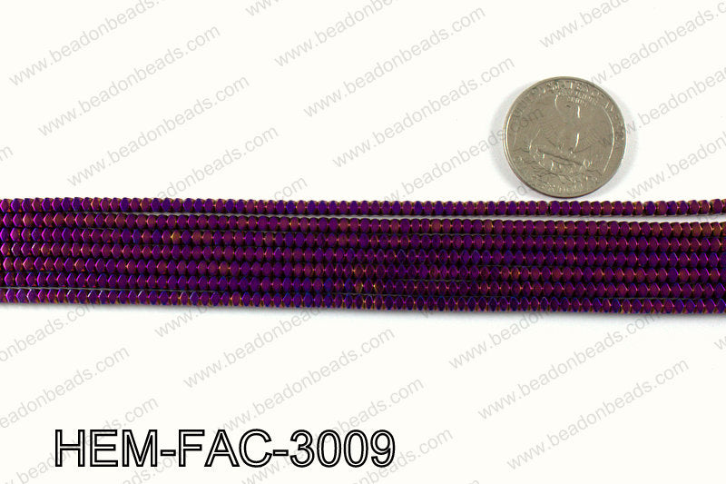 Metallic coated hematite 3x2mm HEM-FAC-3009