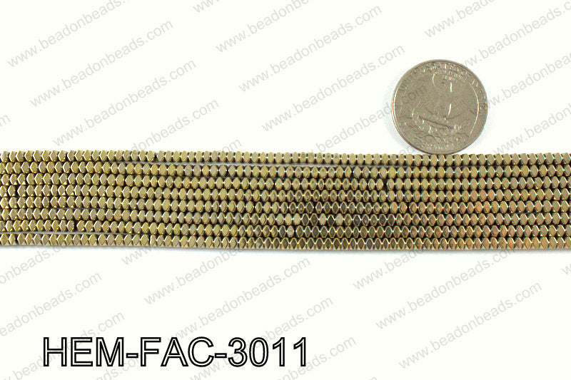 Metallic coated hematite 3x2mm HEM-FAC-3011