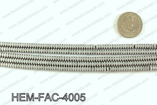 Matte metallic coated hematite 4x3mm HEM-FAC-4005