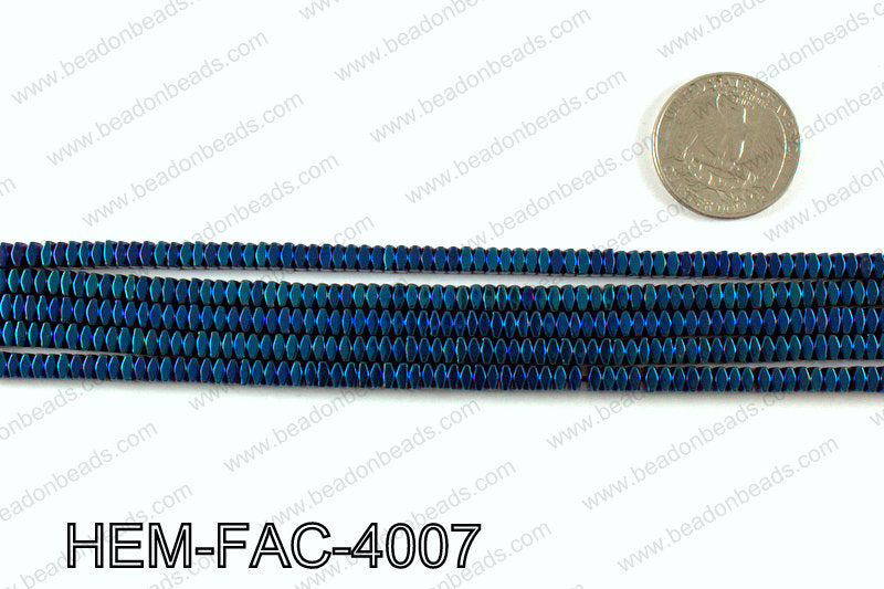 Metallic coated hematite 4x3mm HEM-FAC-4007