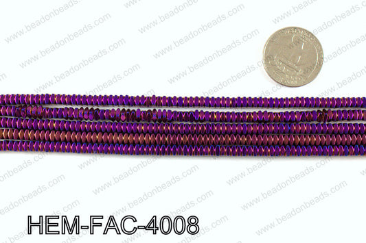 Metallic coated hematite 4x3mm HEM-FAC-4008
