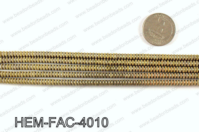 Metallic coated hematite 4x3mm HEM-FAC-4010