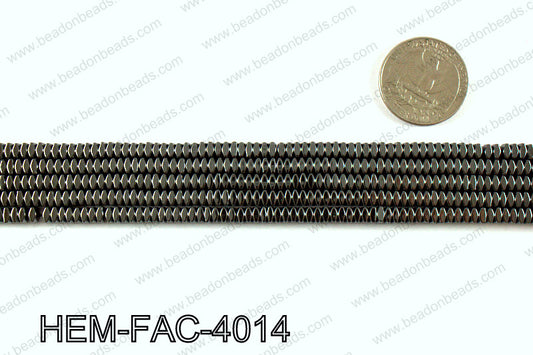Metallic coated hematite 4x3mm HEM-FAC-4014