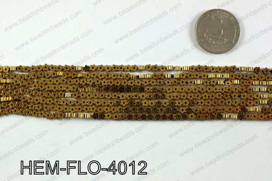 Metallic coated hematite 4x4mm HEM-FLO-4012