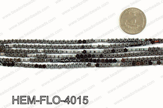 Metallic coated hematite 4x4mm HEM-FLO-4015