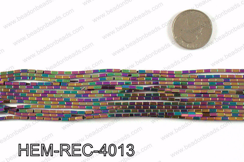 Metallic coated hematite 4x2mm HEM-REC-4013