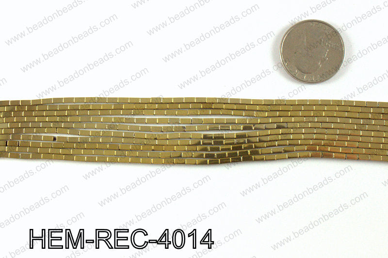 Metallic coated hematite 4x2mm HEM-REC-4014