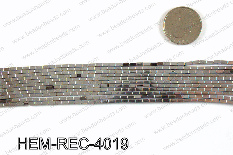 Metallic coated hematite 4x2mm HEM-REC-4019
