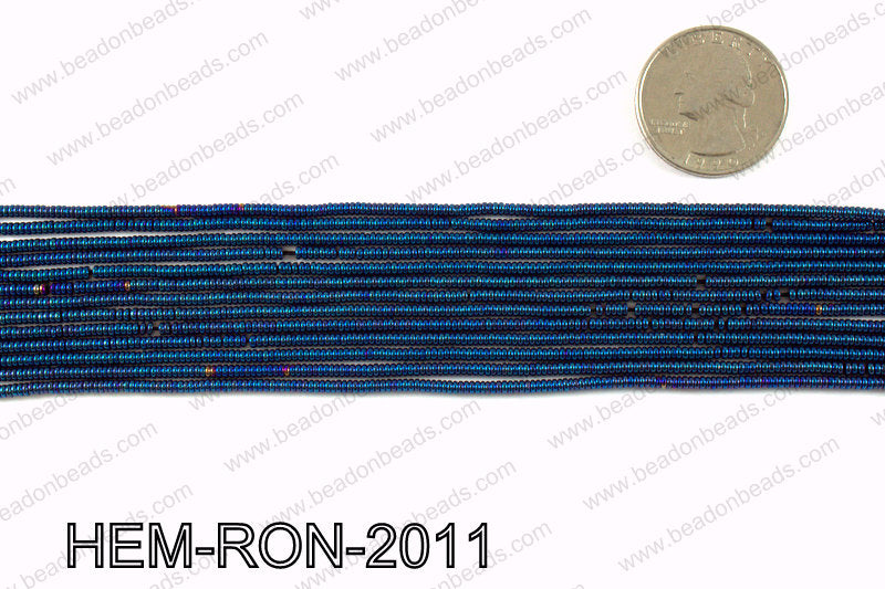 Metallic coated hematite 2x1mm HEM-RON-2011