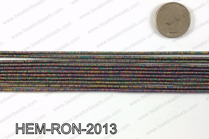 Metallic coated hematite 2x1mm HEM-RON-2013