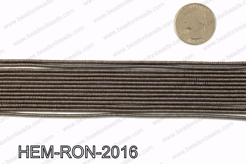 Metallic coated hematite 2x1mm HEM-RON-2016
