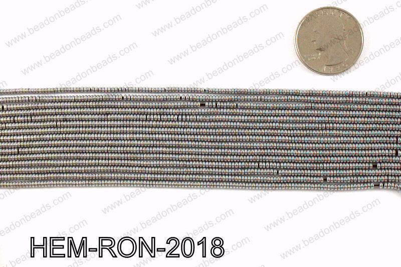 Metallic coated hematite 2x1mm HEM-RON-2018