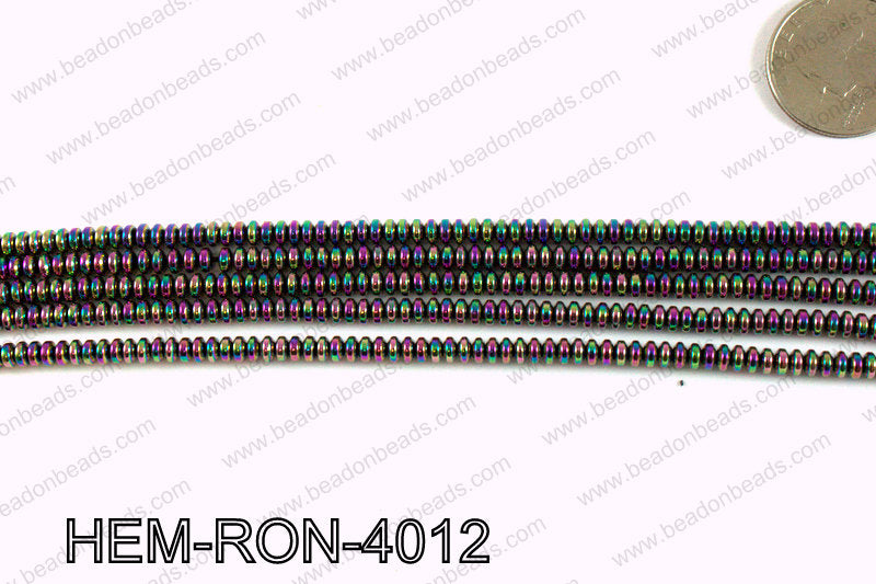 Metallic coated hematite 4x2mm HEM-RON-4012