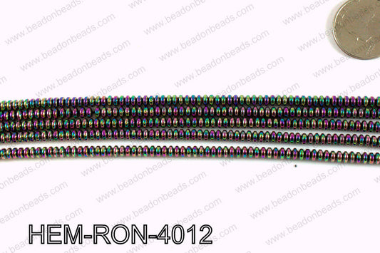 Metallic coated hematite 4x2mm HEM-RON-4012