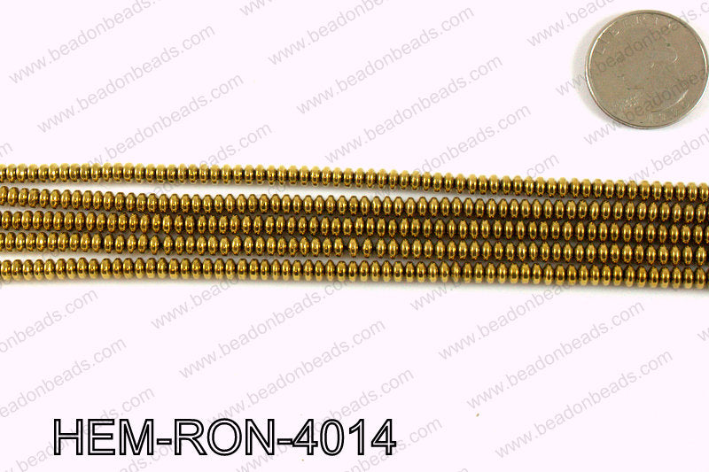 Metallic coated hematite 4x2mm HEM-RON-4014