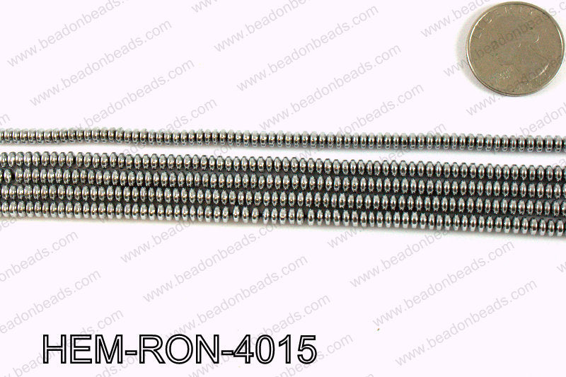 Metallic coated hematite 4x2mm HEM-RON-4015