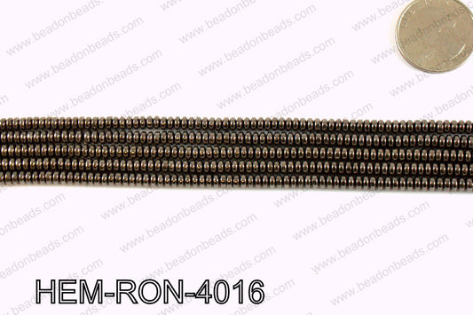 Metallic coated hematite 4x2mm HEM-RON-4016