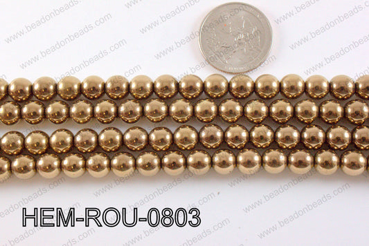 Hematite Round Dark Gold 8mm HEM-ROU-0803