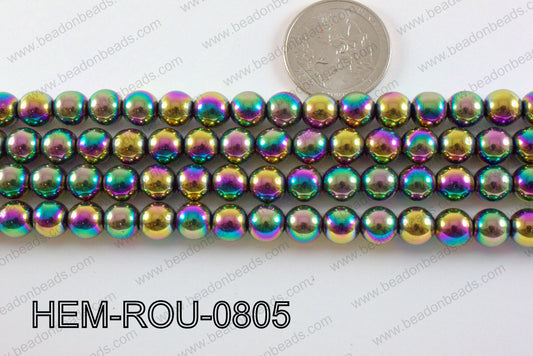 Hematite Round Gold AB 8mm HEM-ROU-0805
