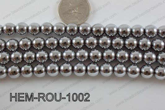 Hematite Round Silver 10mm HEM-ROU-1002