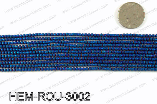 Matte metallic coated hematite 3x3mm HEM-ROU-3002
