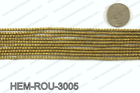 Matte metallic coated hematite 3x3mm HEM-ROU-3005