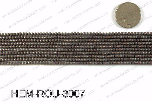 Matte metallic coated hematite 3x3mm HEM-ROU-3007