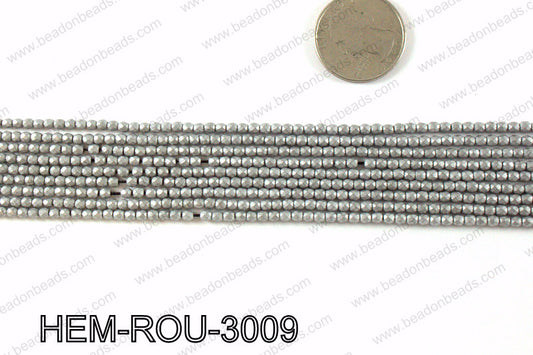Matte metallic coated hematite 3x3mm HEM-ROU-3009