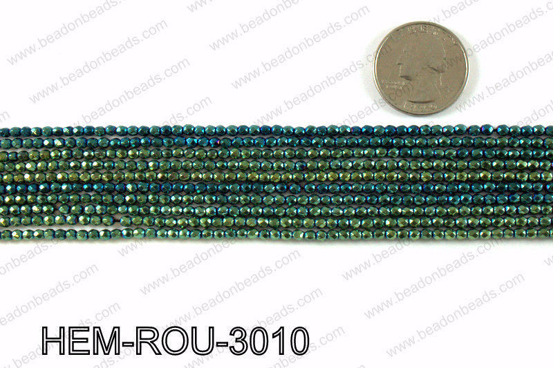Metallic coated hematite 3x3mm HEM-ROU-3010