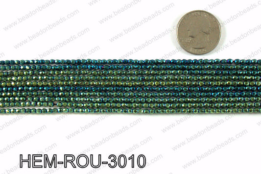 Metallic coated hematite 3x3mm HEM-ROU-3010