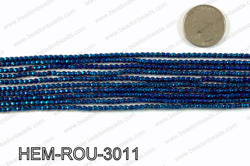 Metallic coated hematite 3x3mm HEM-ROU-3011