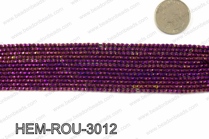 Metallic coated hematite 3x3mm HEM-ROU-3012