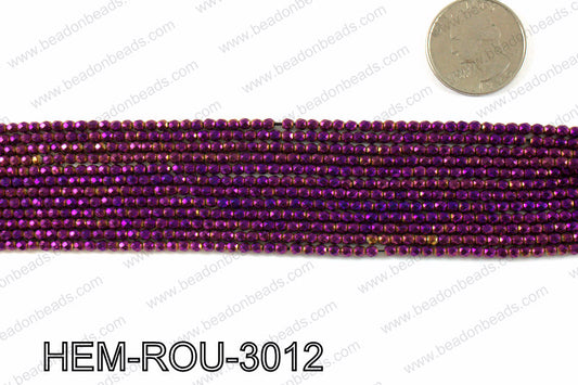 Metallic coated hematite 3x3mm HEM-ROU-3012