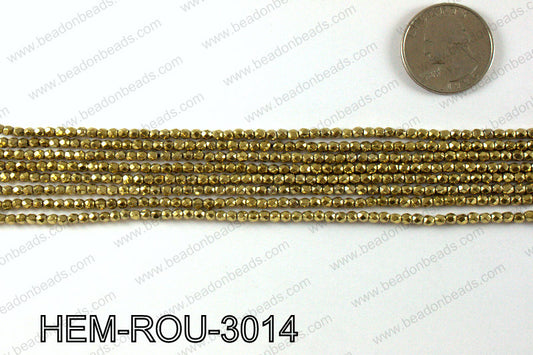 Metallic coated hematite 3x3mm HEM-ROU-3014