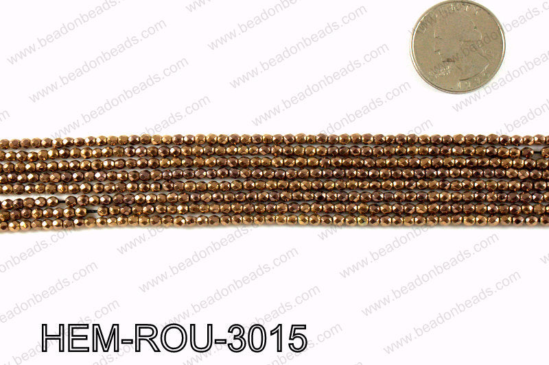 Metallic coated hematite 3x3mm HEM-ROU-3015