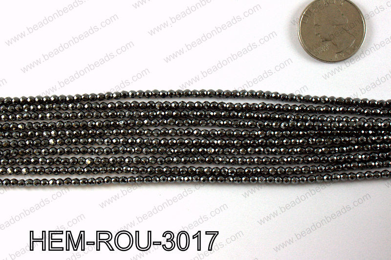 Metallic coated hematite 3x3mm HEM-ROU-3017