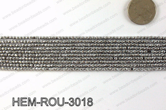 Metallic coated hematite 3x3mm HEM-ROU-3018