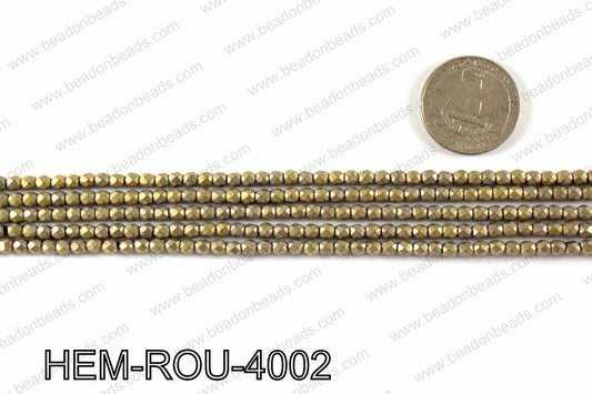 Matte metallic coated hematite 4x4mm HEM-ROU-4002