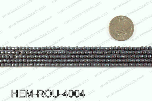 Matte metallic coated hematite 4x4mm HEM-ROU-4004