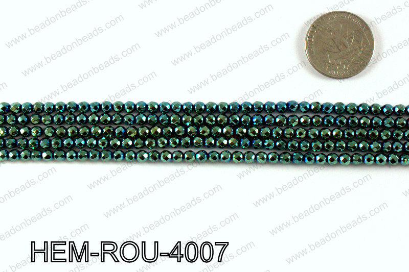 Metallic coated hematite 4x4mm HEM-ROU-4007